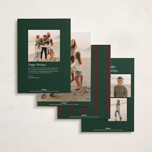 This is a pine foil pressed holiday cards with foil pressed by Baumbirdy called ralph printing on recycled smooth signature in standard