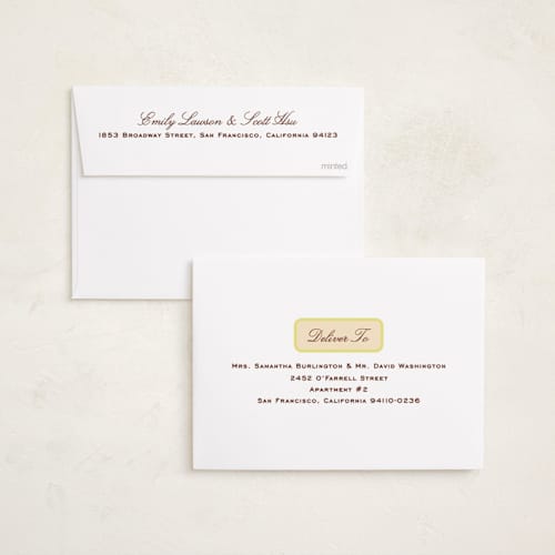 This is a limone foil pressed holiday cards with foil pressed by Megan Davis called bene printing on recycled smooth signature in standard