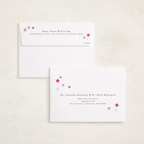 This is a candy foil pressed holiday cards with foil pressed by Vivian Yiwing called stickers printing on recycled smooth signature in standard
