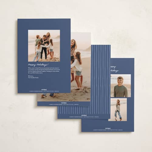 This is a adriatic foil pressed holiday cards with foil pressed by Chris Griffith called holiday wrap printing on recycled smooth signature in standard