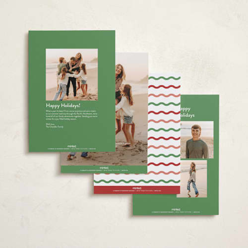 This is a candy cane foil pressed holiday cards with foil pressed by Everett Paper Goods called fun redux printing on recycled smooth signature in standard