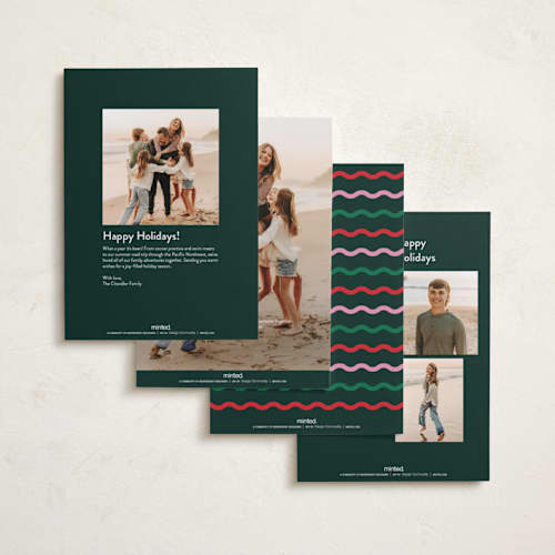 This is a elfshoes foil pressed holiday cards with foil pressed by Everett Paper Goods called fun redux printing on recycled smooth signature in standard