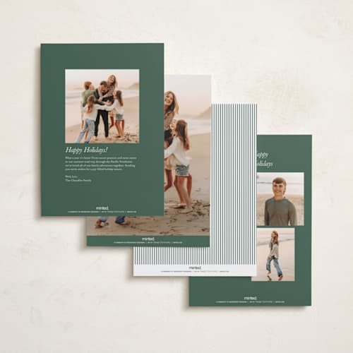 This is a evergreen foil pressed holiday cards with foil pressed by Alston Foster called evermore printing on recycled smooth signature in standard