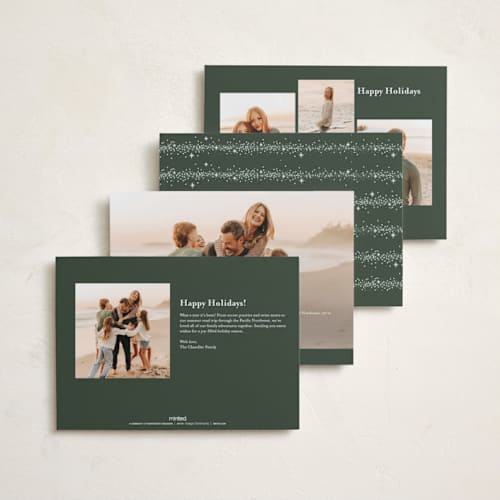 This is a foliage foil pressed holiday cards with foil pressed by Pixel and Hank called twinkle twinkle printing on recycled smooth signature in standard