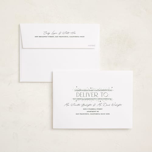 This is a foliage foil pressed holiday cards with foil pressed by Pixel and Hank called twinkle twinkle printing on recycled smooth signature in standard