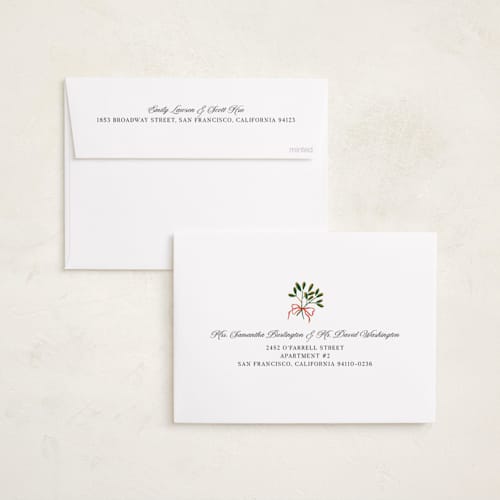 This is a milk foil pressed holiday cards with foil pressed by Studio Suku called gold frame printing on recycled smooth signature in standard