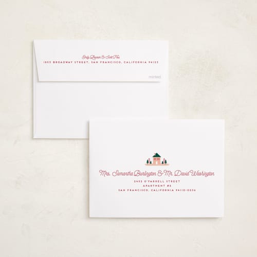 This is a snowball foil pressed holiday cards with foil pressed by Erica Krystek called new stop printing on recycled smooth signature in standard