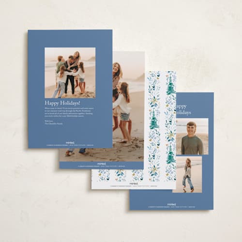 This is a blue spruce foil pressed holiday cards with foil pressed by Petra Kern called wonders of nature printing on recycled smooth signature in standard