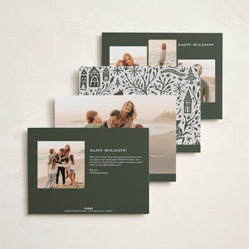 This is a fir foil pressed holiday cards with foil pressed by Pink House Press called filled with love printing on recycled smooth signature in standard