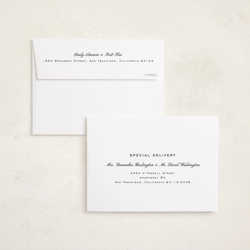 This is a coal foil pressed holiday cards with foil pressed by Kelly Schmidt called squiggle border printing on recycled smooth signature in standard
