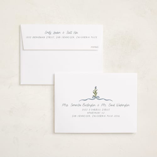 This is a blue jay foil pressed holiday cards with foil pressed by Creo Study called hand-drawn vintage garden printing on recycled smooth signature in standard