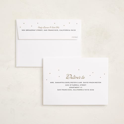 This is a sparkle foil pressed holiday cards with foil pressed by Pixel and Hank called dots printing on recycled smooth signature in standard