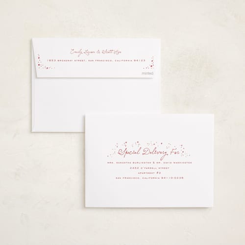This is a snow foil pressed holiday cards with foil pressed by Leah Bisch called classic christmas printing on recycled smooth signature in standard