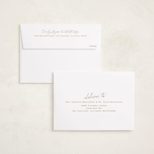 This is a snow foil pressed holiday cards with foil pressed by chocomocacino called krafne printing on recycled smooth signature in standard