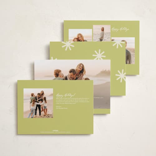 This is a sugar foil pressed holiday cards with foil pressed by Everett Paper Goods called extra bold printing on recycled smooth signature in standard