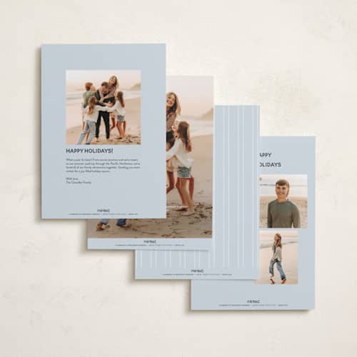 This is a sky foil pressed holiday cards with foil pressed by Stacey Meacham called simple grace printing on recycled smooth signature in standard