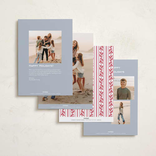 This is a wintermint foil pressed holiday cards with foil pressed by Amy Kross called oliver printing on recycled smooth signature in standard
