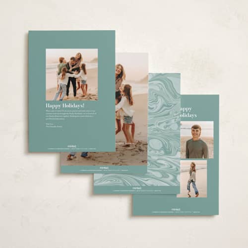 This is a mint foil pressed holiday cards with foil pressed by Corinne Malesic called this moment printing on recycled smooth signature in standard