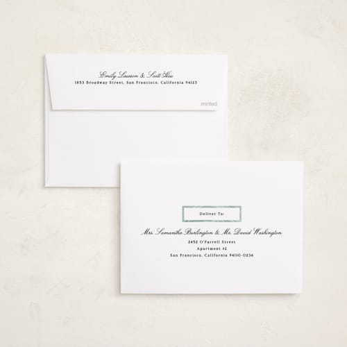 This is a mint foil pressed holiday cards with foil pressed by Corinne Malesic called this moment printing on recycled smooth signature in standard