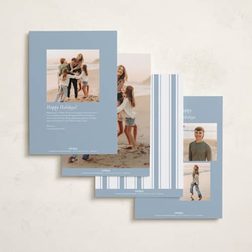 This is a provincial foil pressed holiday cards with foil pressed by Angela Thompson called ticking stripe printing on recycled smooth signature in standard