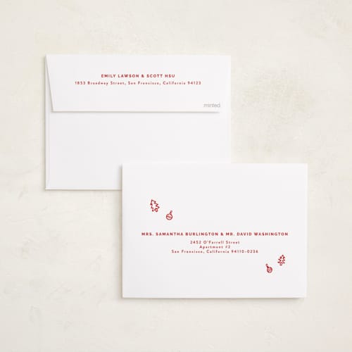 This is a candy cane foil pressed holiday cards with foil pressed by Julee London called doodle printing on recycled smooth signature in standard