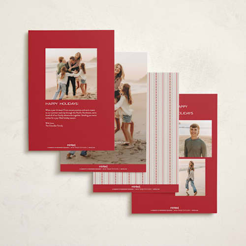 This is a chardonnay foil pressed holiday cards with foil pressed by Pixel and Hank called patchwork printing on recycled smooth signature in standard