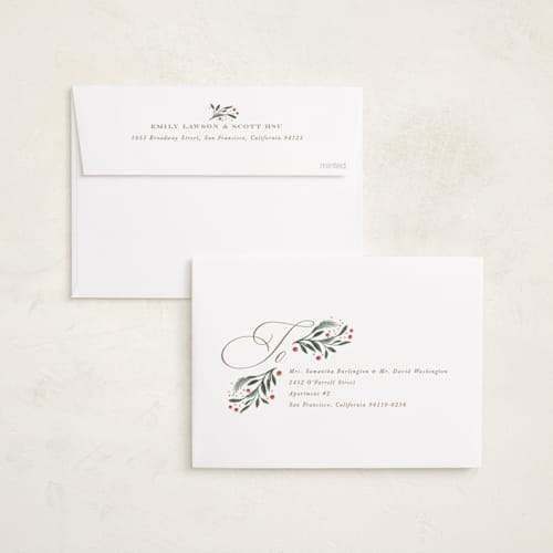 This is a dove foil pressed holiday cards with foil pressed by Leah Bisch called dove of peace printing on recycled smooth signature in standard
