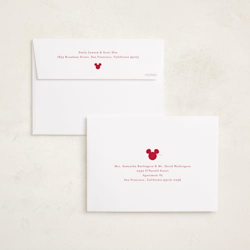 This is a powder foil pressed holiday cards with foil pressed by Stacey Meacham called mickey frame printing on recycled smooth signature in standard