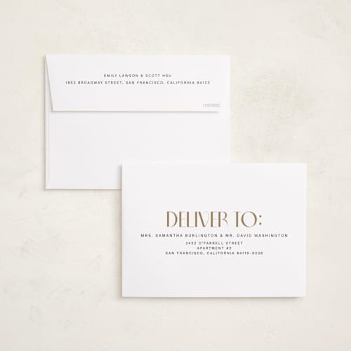 This is a cream foil pressed holiday cards with foil pressed by Ani Somi called sous le soleil printing on recycled smooth signature in standard