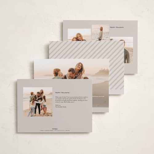 This is a birch foil pressed holiday cards with foil pressed by Leia Matt called tied with joy printing on recycled smooth signature in standard