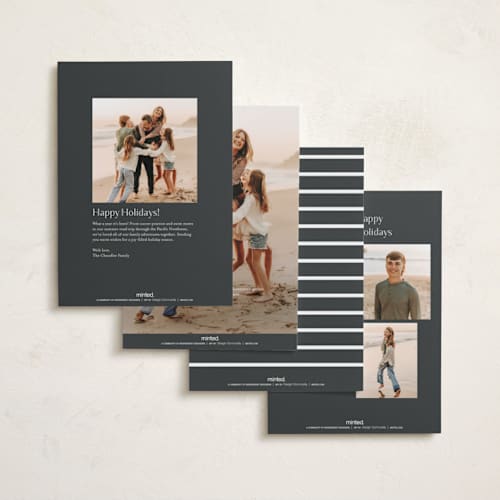 This is a ash foil pressed holiday cards with foil pressed by Carolyn MacLaren called photo lead printing on recycled smooth signature in standard