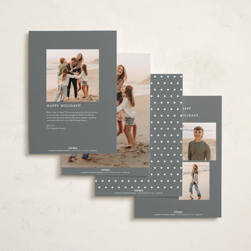 This is a ash foil pressed holiday cards with foil pressed by Carolyn MacLaren called vintage bevel printing on recycled smooth signature in standard