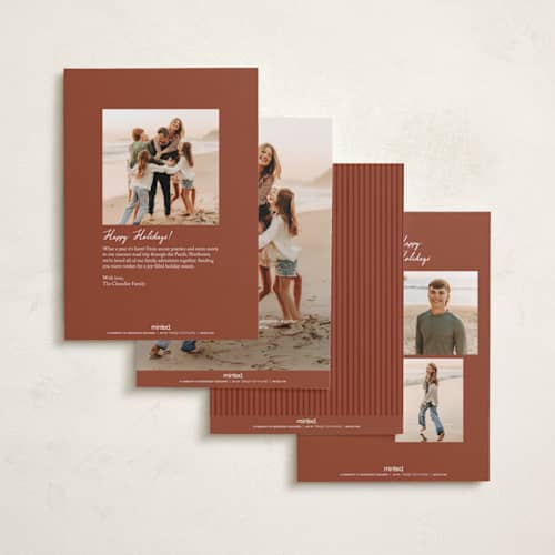 This is a rust foil pressed holiday cards with foil pressed by Petra Kern called prairie printing on recycled smooth signature in standard