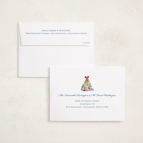This is a frost foil pressed holiday cards with foil pressed by Sarah Knight called nutcracker printing on recycled smooth signature in standard