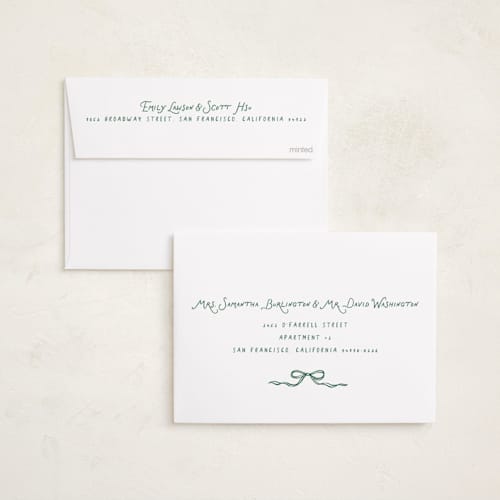 This is a evergreen foil pressed holiday cards with foil pressed by Design Lotus called doodle frame playful classic printing on recycled smooth signature in standard