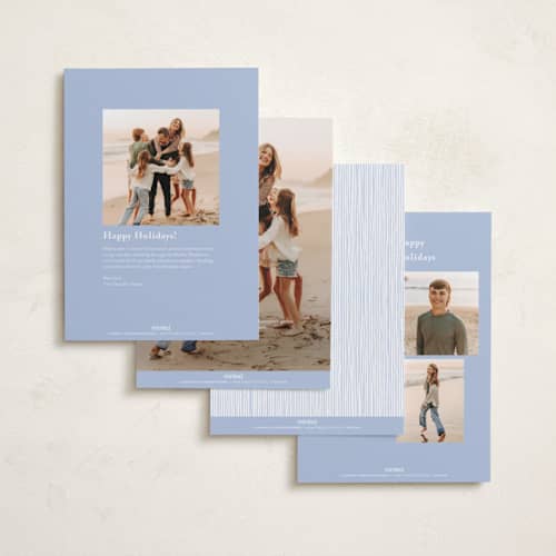 This is a frost foil pressed holiday cards with foil pressed by Jenna Holcomb called antique greenery printing on recycled smooth signature in standard