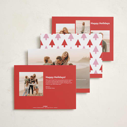 This is a candy cane foil pressed holiday cards with foil pressed by Angela Thompson called merry & bold printing on recycled smooth signature in standard