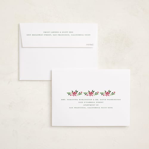 This is a eggnog foil pressed holiday cards with foil pressed by Jenna Holcomb called edelweiss printing on recycled smooth signature in standard