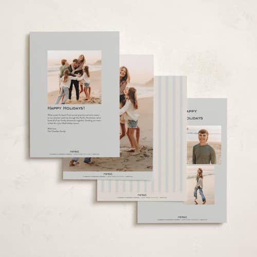 This is a coastal foil pressed holiday cards with foil pressed by Everett Paper Goods called margate printing on recycled smooth signature in standard