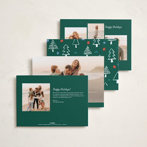 This is a snow gloss press holiday cards with gloss press by Brooke Chandler called merry & bright holiday printing on recycled smooth signature in standard