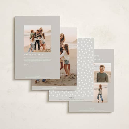 This is a snowflake gloss press holiday cards with gloss press by Leia Matt called fluffy merry printing on signature in standard