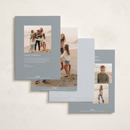 This is a snow gloss press holiday cards with gloss press by Kamala Nahas called frosted arch printing on signature in standard