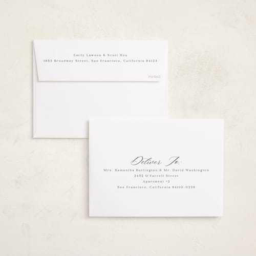 This is a snow gloss press holiday cards with gloss press by Kamala Nahas called frosted arch printing on signature in standard