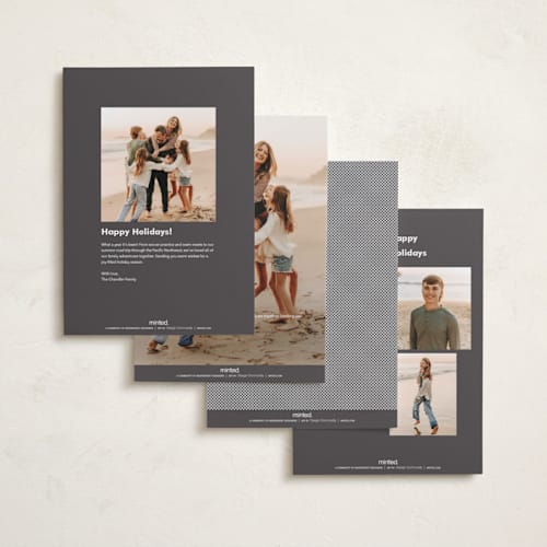 This is a skate blade gloss press holiday cards with gloss press by Up Up Creative called glossed over printing on recycled smooth signature in standard