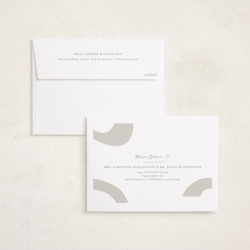 This is a smokey sage gloss press holiday cards with gloss press by Ana Sharpe called shimmer geo printing on recycled smooth signature in standard