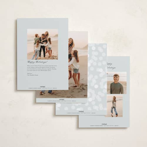This is a frost gloss press holiday cards with gloss press by Claudia Orengo called lights printing on recycled smooth signature in standard