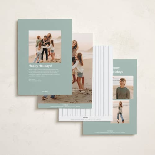 This is a juniper gloss press holiday cards with gloss press by frau brandt called soft marble printing on recycled smooth signature in standard