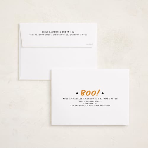 This is a cauldron halloween party invitations cards with standard by Heather Schertzer called faboolous printing on recycled smooth signature in standard