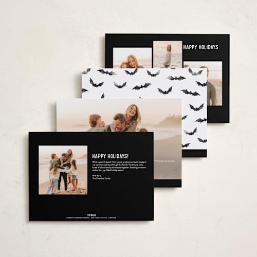 This is a onyx halloween party invitations cards with standard by Hooray Creative called trick-or-treat printing on recycled smooth signature in standard