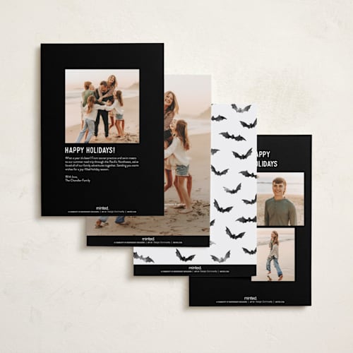 This is a onyx halloween party invitations cards with standard by Hooray Creative called trick-or-treat printing on recycled smooth signature in standard